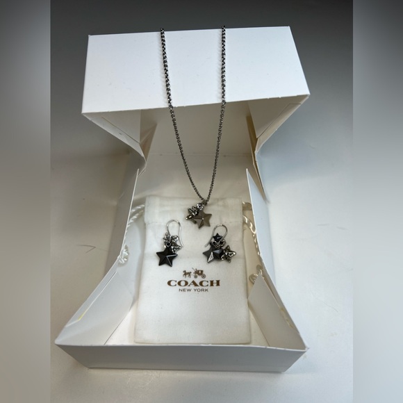 Coach multi star dangle fishhook earrings - Picture 3 of 4